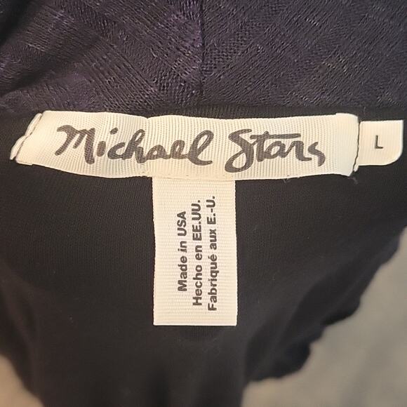 Michael Stars Jersey Knit Ribbed Sweater Dress Size Large Navy Blue - Picture 4 of 7